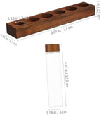 Coffee Bean Storage Tubes Set with Wooden Stand Glass Sealed Jars - Image 2