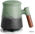 ZENS Tea Infuser Mug with Lid & Coaster, 15oz Loose Tea Diffusers, Moss by ZENSLIFESTYLE