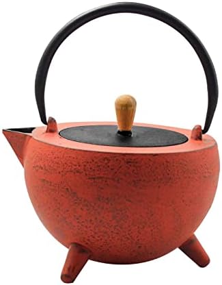 Frieling Pop Cast Iron Teapot with Stainless Steel Infuser, 34 Ounce, Red/Black - Image 4