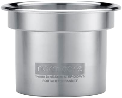 Normcore 54mm to 45.5mm Step-Down Portafilter Basket Kit, CNC-machined From a Solid Block of 304 Stainless Steel, 0.18mm Holes, Includes Dosing Funnel, 45.5mm Puck Screen, 200 Papers Filter - Image 4