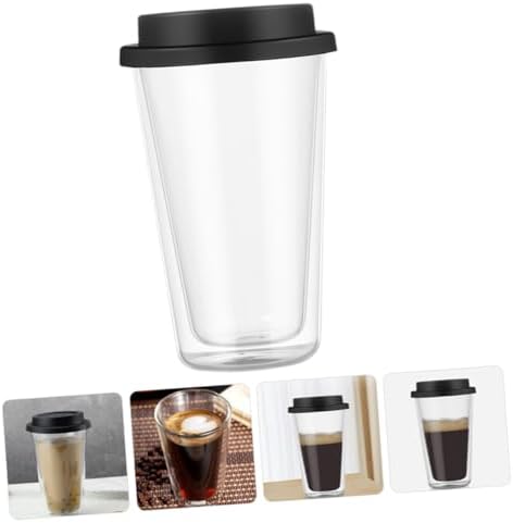 MAGICLULU Glass Travel Mug with Silicone Lid Double Wall High Borosilicate Beverage Cup for Hot Cold Drinks Portable Reusable Drinking Cup for Coffee Tea Juice - Image 7