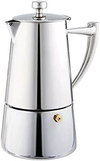 Cuisinox Roma Stovetop Espresso Maker COF-6R, Stainless Steel Coffee Percolator Stovetop, Heat-Resistant & Non-Reactive, 6-Cup Italian Espresso Maker Easy to Clean, Durable Stove Top Percolator by Cuisinox