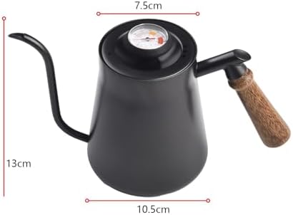 Stainless Steel Gooseneck for kettle With Thermometer, 650 850ML Narrow Spout Coffee Pot For Pour Over Brewing At Home Or Cafe(650ML Black) - Image 4