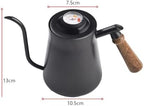 Stainless Steel Gooseneck for kettle With Thermometer, 650 850ML Narrow Spout Coffee Pot For Pour Over Brewing At Home Or Cafe(650ML Black) - Image 4
