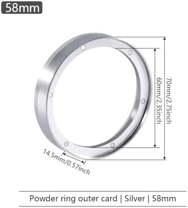 Portafilter Funnel 2 Pcs Espresso Metering Ring, Suitable for Coffee Portafilter Replacement Ring, Barista Tool(Silver-58mm) - Image 2