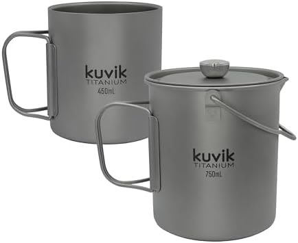 Kuvіk 450ml (15 oz) Titanium Mug & 750ml (25 oz) French Press Bundle by kuvik