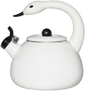 Whistling Tea Kettle for Stove Top Enamel on Steel Teakettle, Supreme Housewares White Swan Design Teapot Water Kettle Cute Kitchen Accessories Teteras (2.1 Quart, Swan) by SupremeHousewares
