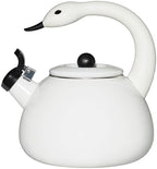 Whistling Tea Kettle for Stove Top Enamel on Steel Teakettle, Supreme Housewares White Swan Design Teapot Water Kettle Cute Kitchen Accessories Teteras (2.1 Quart, Swan) by SupremeHousewares