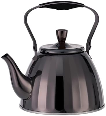 Stainless Steel Kettle with Tea Infuser 1.6 Qt (1.5 L) Stovetop Kettle with Ergonomic Handle, Tea Pot for Coffee Water Table Home Restaurant Office, Black - Image 3