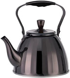 Stainless Steel Kettle with Tea Infuser 1.6 Qt (1.5 L) Stovetop Kettle with Ergonomic Handle, Tea Pot for Coffee Water Table Home Restaurant Office, Black - Image 3