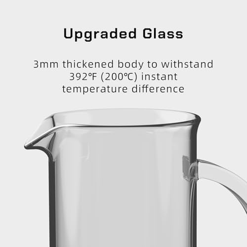 French Press Coffee Maker Stainless Steel Cold Brew Heat Resistant Glass Coffee & Tea Maker with 2 Filter (1000ml/34oz) - Image 4