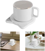 Electric Coffee Warmer USB Warmer Coaster Mug Heating Pad Intelligent Cup Warmer Tea Warmer for Tea Water Beer Desk, White - Image 6