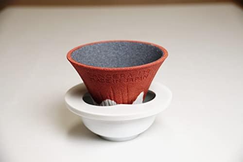 Mt. Fuji Ceramic Coffee Filter - Made in Japan - Reusable Dripper - Red - Image 7
