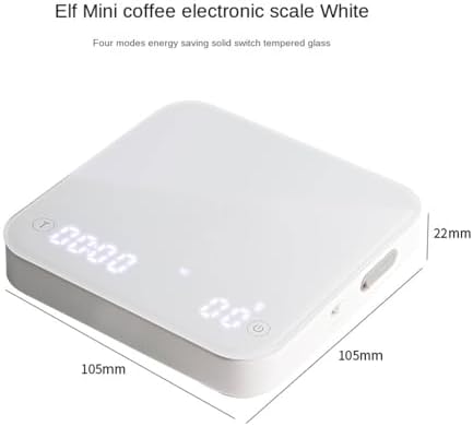 Pour-Over Coffee Intelligent Electronic Scale Mini Precision Weighing Multi-Function Timing Kitchen Scale Food, 1, white - Image 6