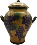 ACK Tuscany Grape Hand Painted Ceramic Cookie Jar with Lid and and Rubber Seal, Food Storage Jar, Kitchen Décor, Snack Storage Container for Cookie, Candy by ACKTradingCo