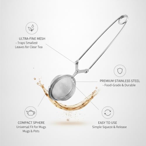 Stainless Steel Tea Ball Infuser with Fine Mesh Filter for Loose Leaf Tea, Reusable Spherical Strainer for Mugs and Teapots - Image 5