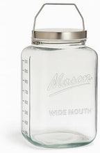 kitchentoolz Large 2 Gallon Glass Mason Jar with Big Airtight Metal Lid and Carry Handle – Wide Mouth Square Container with Measurements for Dry Goods, Bulk Storage, and Food Prep - Image 5