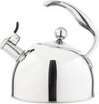 Viking 3-Ply Stainless Steel Tea Kettle, 2.6 Quart Stovetop Hot Water Pot with Tempered Glass Lid, Ergonomic Handle, Induction Ready, Mirror Finish by Unknown