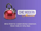 YBM Home Stainless Steel Stovetop Whistling Tea Kettle 3L with Handle, Induction Compatiable - Gold - Image 4