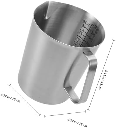 Stainless Steel Frother Pitcher 1000ml with Handle and Graduations - Image 2