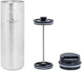 iBasingo 450ml Titanium French Press Coffee Flask Double-Walled Insulated Vacuum Cup Portable Water Bottle Outdoor Traveling Car Mug with Lid Ti3255D by iBasingo