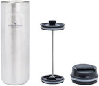 iBasingo 450ml Titanium French Press Coffee Flask Double-Walled Insulated Vacuum Cup Portable Water Bottle Outdoor Traveling Car Mug with Lid Ti3255D by iBasingo