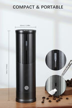 Electric Coffee Grinders, Portable Burr Grinder Capacity 50g w/Magnetic Cover,External Adjustable Setting, Aluminum Alloy Body, 800mAh Battery(Stand not Included) (Black) - Image 2
