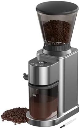 Electric Burr Coffee Been Grinder with Adjustable 24 Precise Grind Settings, 40s Digital Timer for French Press, Espresso, and Drip Pour Over, Home Use, Black by JZCAFE