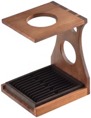 Pour Over Brewing Stand with Bamboo Rosewood Base & Steel Ring by Unknown