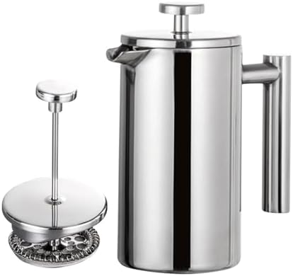 350ml/800ml/1000ml Coffee Maker Pot French Press Stainless Steel Double Walled Insulated(350ml) by Unknown