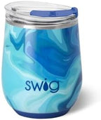 Swig Life 12oz Insulated Wine Tumbler with Lid, Blue Lagoon by SwigLife