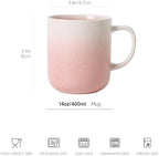 Stoneware Coffee Mugs Set of 4, 14oz Hand-Painted Coffee Cups with Handle - Image 3