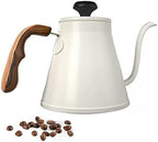 LEIYTFE 1200ML Coffee Kettle with Lid,Stainless Steel Hand Drip Coffee Pot,Tea Pot Gooseneck Kettle Stovetop Stainless Steel Kettle Pour Over for Brewing Tea Coffee (Color : White) by LEIYTFE