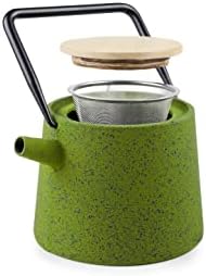 IBILI 40 Oz Cast Iron Teapot, Stainless Steel Infuser, Enameled Interior, Stovetop & Induction Compatible, Japanese Kettle for Loose Leaf Tea, Tetsubin Design, Earthy Bamboo Green, Made in Spain - Image 2