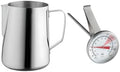 OCS Parts 66 oz Stainless Steel Frothing Pitcher with Frothing Thermometer by OCSParts