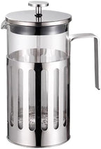 French Press Coffee Maker 350ml/ 600ml/1000ml Stainless Steel Coffee Press With 3 Filters System Heat Resistant Thickness Borosilicate French Press Glass(/Black A,600ml) by GIZNXBA