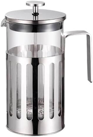 French Press Coffee Maker 350ml/ 600ml/1000ml Stainless Steel Coffee Press With 3 Filters System Heat Resistant Thickness Borosilicate French Press Glass(/Black A,1000ml) by GIZNXBA
