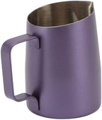 Stainless Steel Milk Frother Cup, Purple Latte Art Pitcher, Rustproof Coffee Jug for Coffee Shop, Easy-Grip Design with Drip-Free Spout (450ML) - Image 6