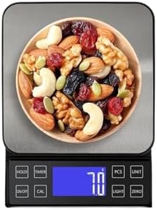 Electronic Scale, High Precision Kitchen Scale 3kg/5kg/10kg 0.1g Household Food Coffee Balance Waterproof Electronic Scales 50g Weights Pan,for Meal Prep, Baking and Cooking(10kg Battery) - Image 4