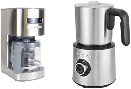 Koolatron Kenmore Coffee Maker 12 cup Stainless Steel + Kenmore Automatic Milk Frother & Steamer by Unknown