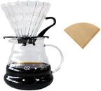 Hand Brewed Coffee Filter Cup Pour Over Maker For Home,Glass Coffee Pot Drip Brewing Cafetera 400M/600ML(600ml 2PCS Paper) by Unknown