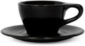 notNeutral LINO Porcelain Cup & Saucer (Black, Small Latte, 2) by notNeutral