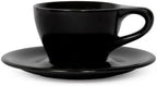 notNeutral LINO Porcelain Cup & Saucer (Black, Small Latte, 2) by notNeutral