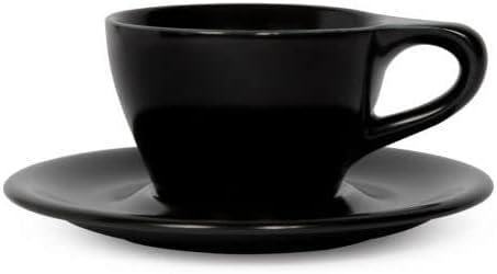 notNeutral LINO Porcelain Cup & Saucer (Black) (2, 6 oz) by notNeutral
