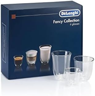 De'Longhi Fancy Collection Double Walled Thermo Espresso, Cappuccino and Latte Macchiato Glasses (Set of 6) and De'Longhi DLSC060 Stainless Steel Milk Frothing Jug - Image 3