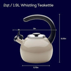Circulon Enamel on Steel Whistling Induction Teakettle, Tea Kettle for Stovetop with Flip-Up Spout, 2-Quart, Gray - Image 2