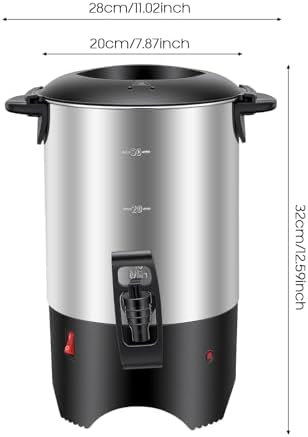 Coffee Urn 5.2L 175oz 1000W, Stainless Steel Beverage Dispenser Fast Heat - Image 2