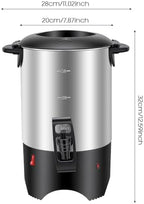 5.2L (175oz) Commercial Coffee Urn, 30 Cup Stainless Steel Coffee Dispenser with Reusable Filter, 1000W Fast Heating & Anti-Dry Burn Protection, Hot Water Urn for Catering, Office, Events (Silver) - Image 2