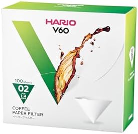 Hario V60 Ceramic Coffee Dripper Pour Over Cone Coffee Maker Size 02, White & V60 Paper Coffee Filters Single Use Pour Over Cone Filters Size 02 White, Boxed, 100 count - Image 5