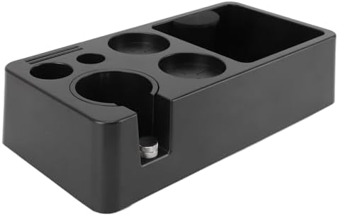 Espresso Tamping Station, Espresso Accessories Organizer Box, Modern Multifunctional Coffee Tamping Station for Home Kitchen Cafe Bar Black by MUNEFE